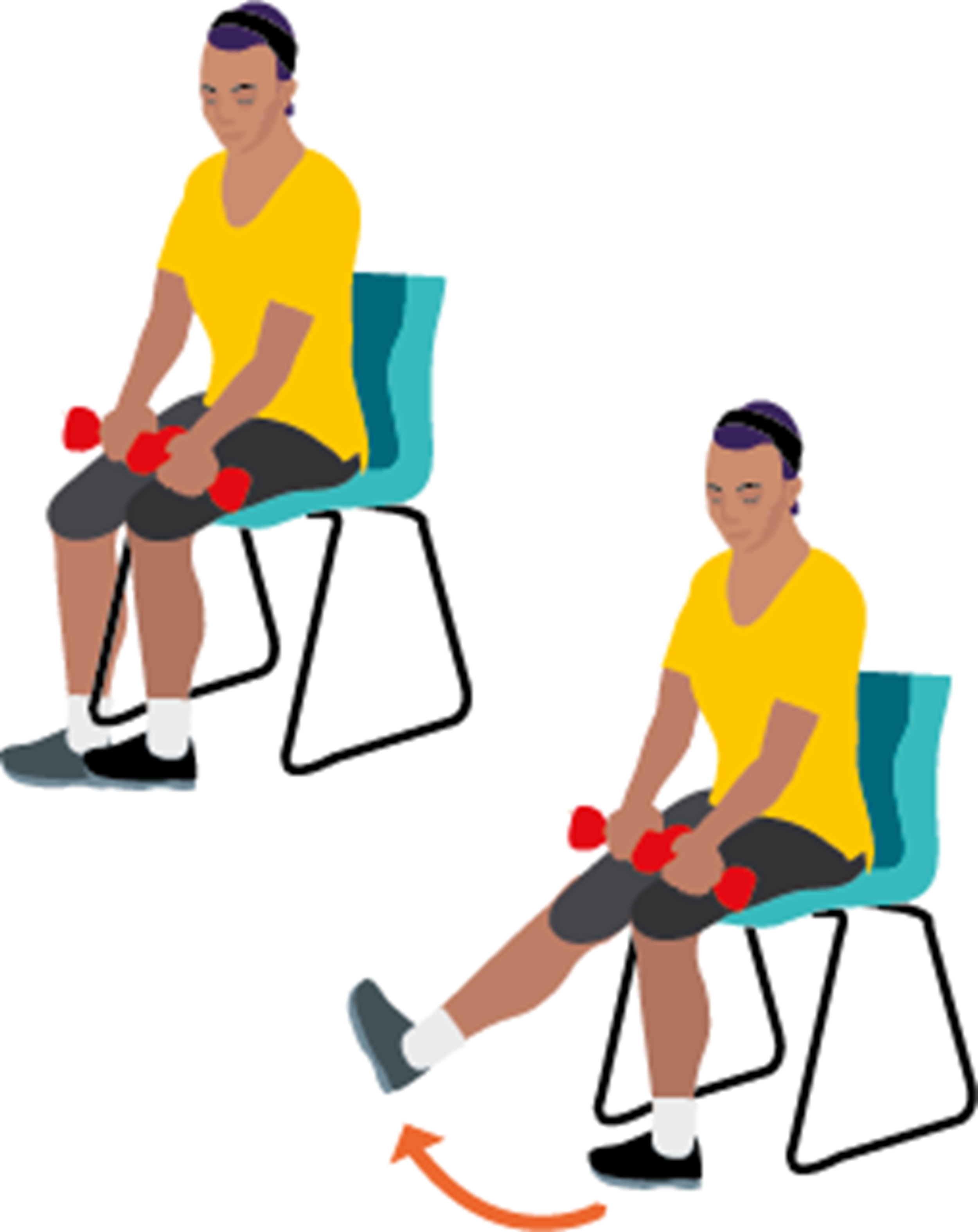 Seated leg extensions - exercises for seniors