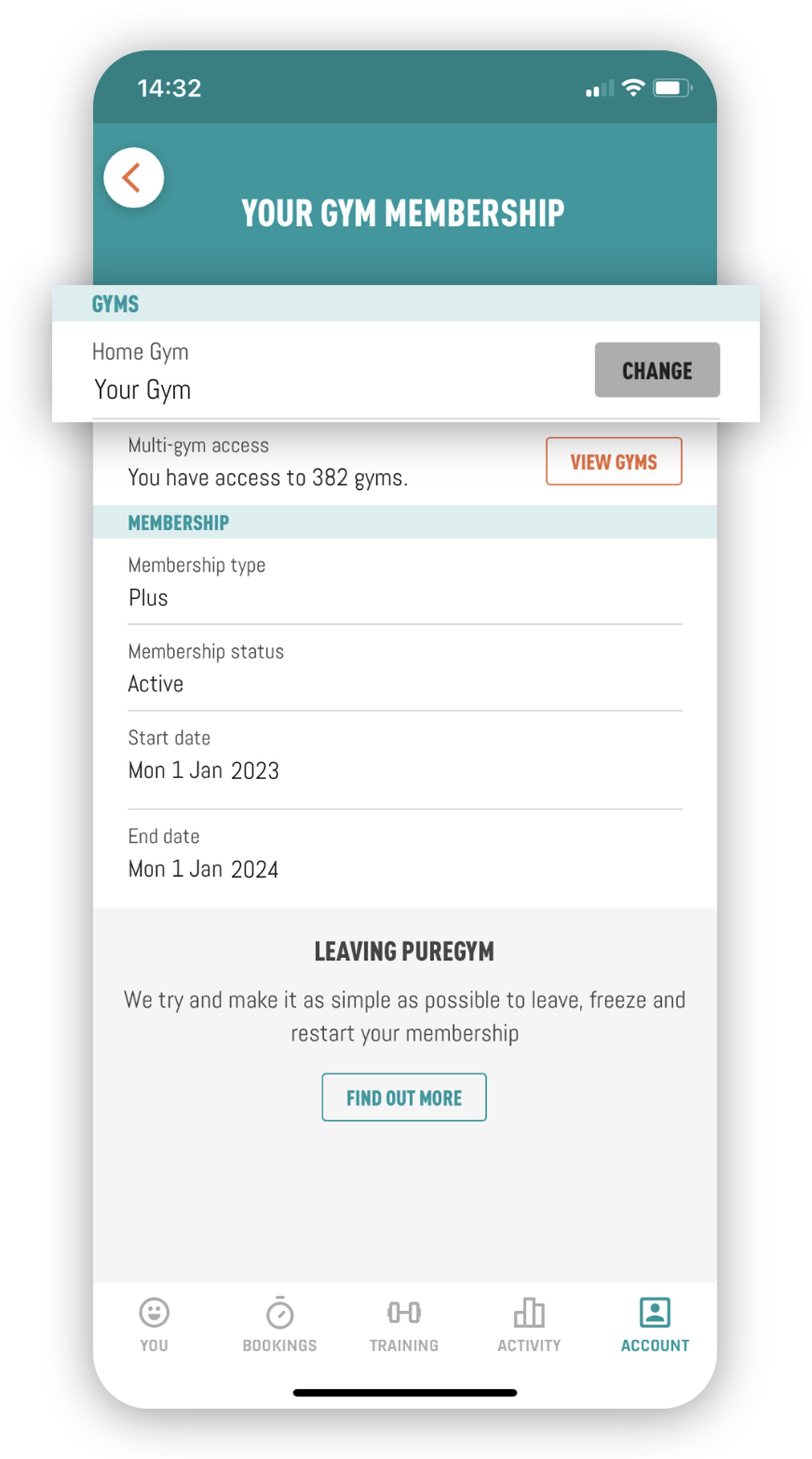 PureGym App - Personalised Training Plan