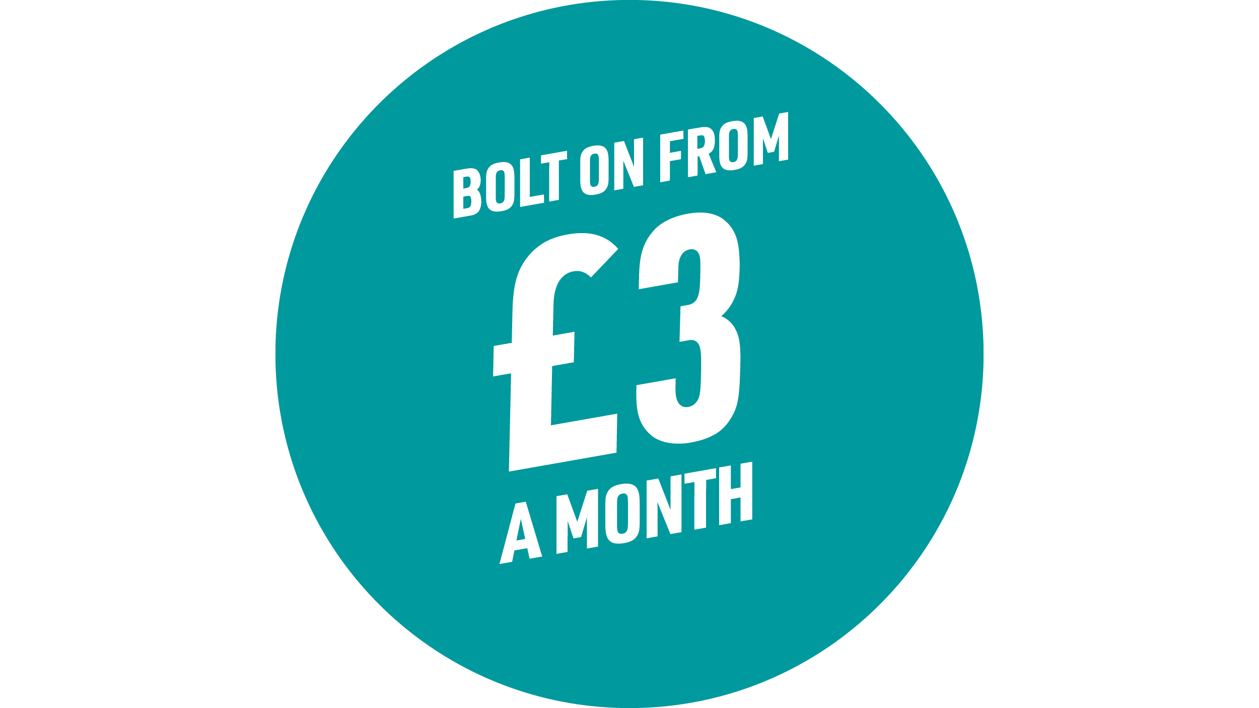 Bolt on from £3 a month