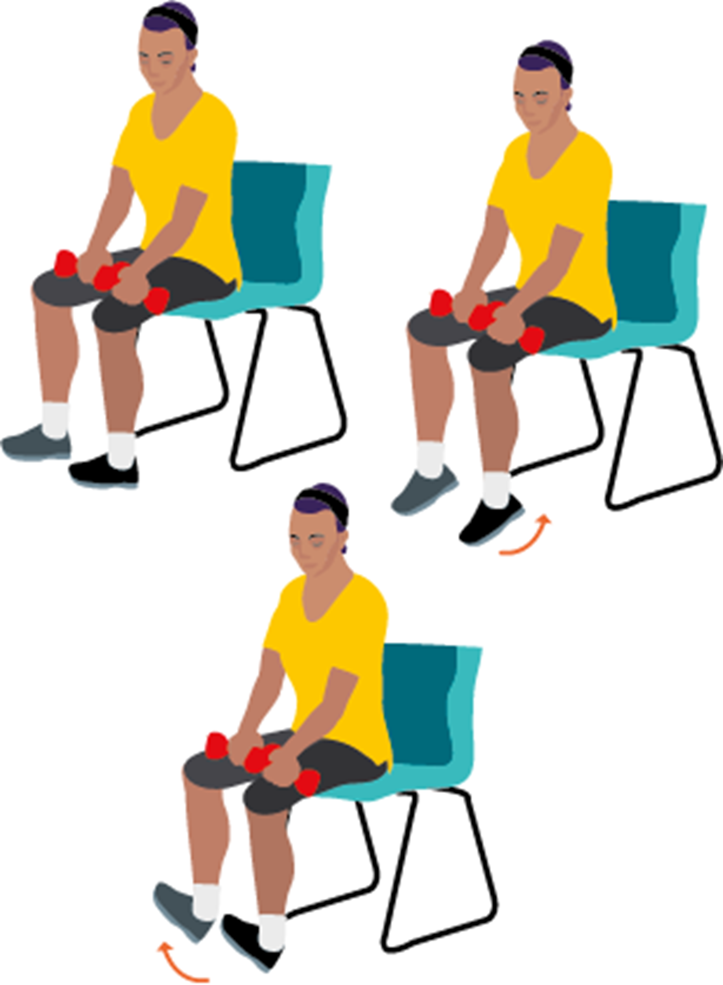 Seated calf exercises for seniors