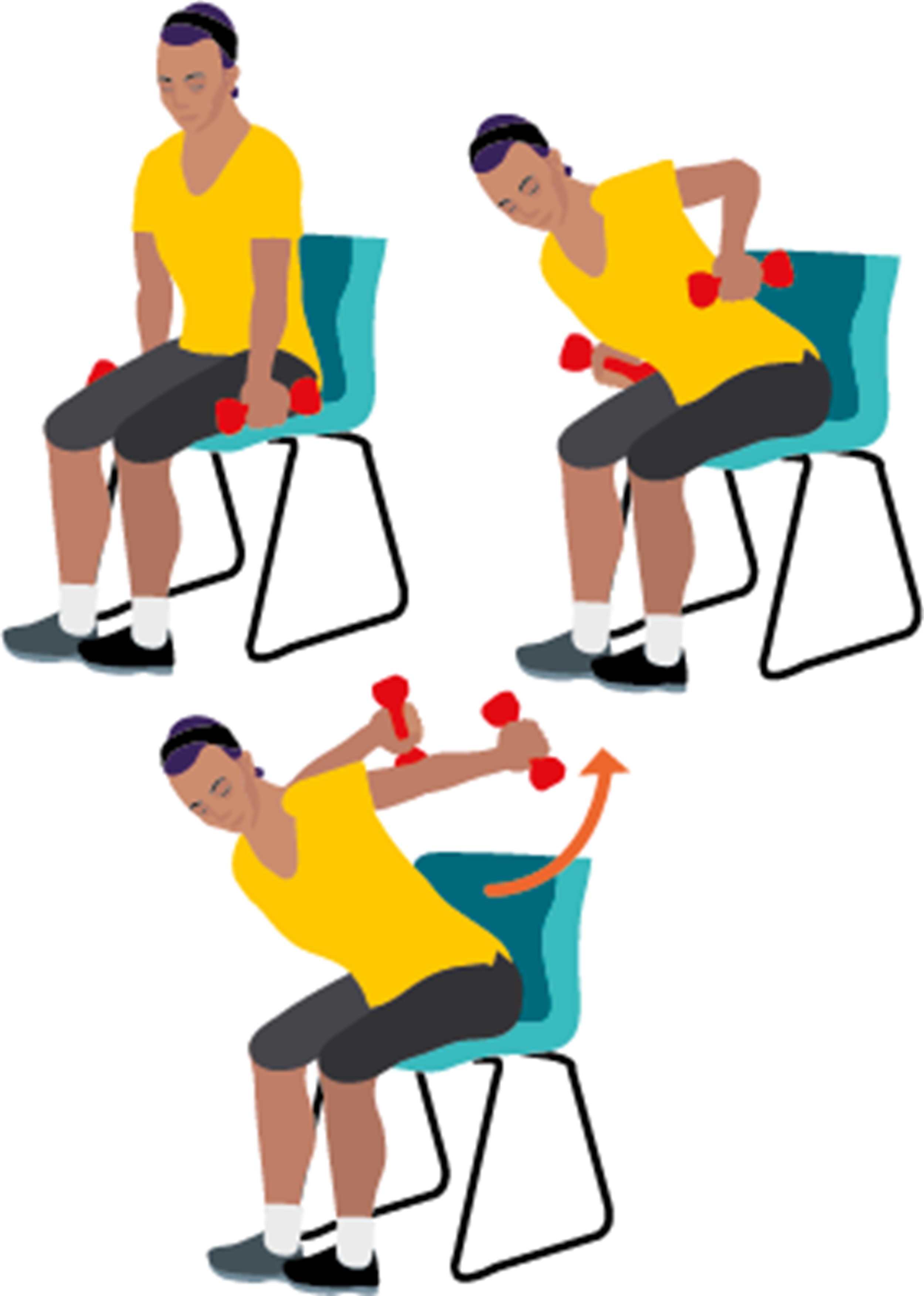Seated tricep kickbacks - exercises for seniors