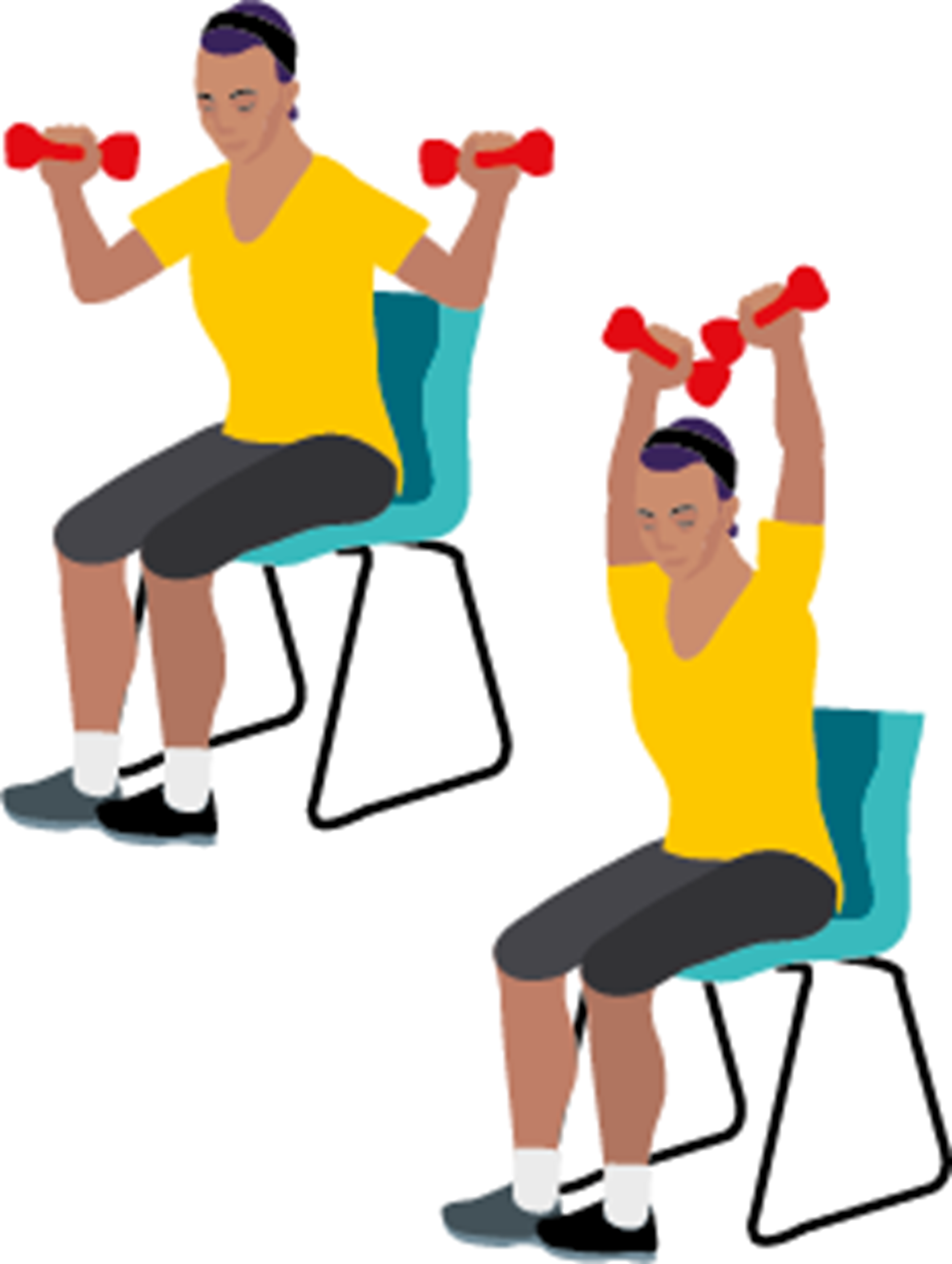 Seated shoulder press - exercises for seniors